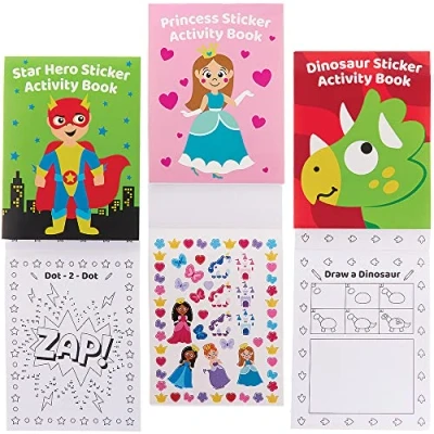 Imagen de Baker Ross FX833 Libros de actividades con Pegatinas Pack 8, Libro para Fiestas Infantiles