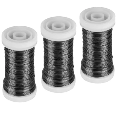 Imagen de ECENCE 3x alambre de mirto recocido hierro en color Negro, para manualidades, plantas, bobinado, atar yo ruedo 100m