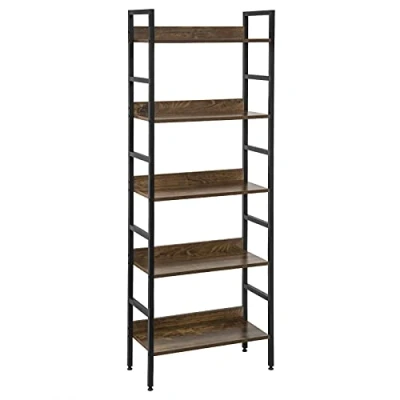 Imagen de EUGAD Librería Industrial con 4 Nivele Estantería Almacenaje Independiente para Libros Plantas Metálica Madera Salón Cocina Dormitorio 60x27,5x160cm Vintage 0010ZWJ