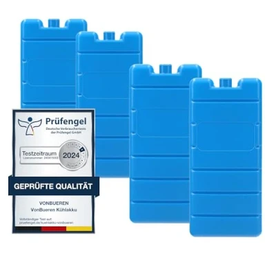 Imagen de VonBueren 2 30 acumuladores de frío para bolsa frigorífica, 12 horas refrigeración, aprox. 200 g por acumulador, 7,4 x 16,7 2,1 cm, también nevera (4)