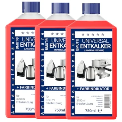 Imagen de 3 descalcificadores concentrado universal de 750 ml, como para cafeteras automáticas, hervidores agua, etc. 6 descalcificaciones/aplicaciones cada una 125 ml