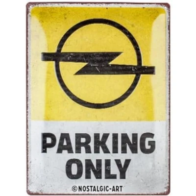 Imagen de Nostalgic Art Cartel de chapa retro, Opel Parking Only Idea regalo para amantes a coches, metálico, Diseño vintage decoración, 30 x 40 cm