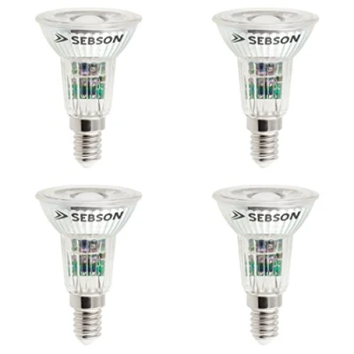 Imagen de SEBSON Bombilla LED E14 5W Equivalente a 50W 420 Lúmenes Blanco Cálido 3000K No Regulable Angulo de Haz 46 230V Juego 4