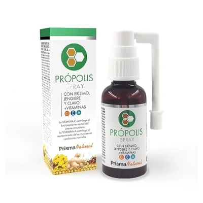 Imagen de Prisma Natural Propolis spray 30ml. Complemento alimencio a base de Ingredientes naturales y vitaminas: propolis,erisimo, ácido hialurónico... Tos, garganta alergias.