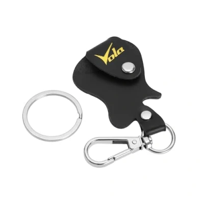 Imagen de Vola Estuche para púas de Guitarra, Cuero Llavero, púas, Bolsa Almacenamiento Color Negro