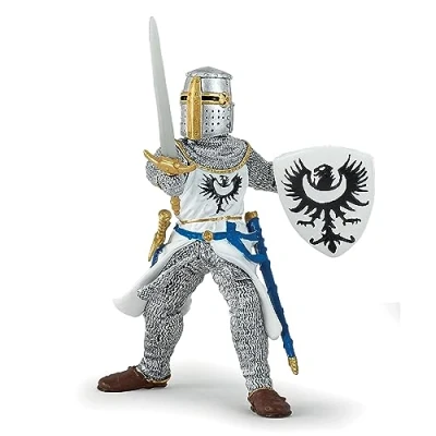 Imagen de Papo Medieval Fantasy Figura Decorativa (39946), diseño de Caballero Blanco con Espada, Multicolor