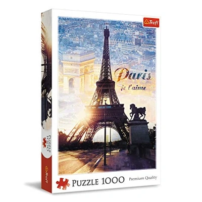 Imagen de Trefl, Puzzles, París al Amanecer, de 1000 Piezas, Francia, Capitales Europeas, Vista a la Torre Eiffel, Arco Triunfo, Rompecabezas DIY, Pasatiempo Creativo, Regalo