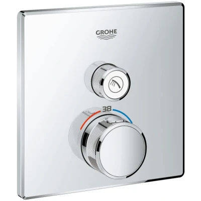 Imagen de Grohe 29123000 Grohtherm Smartcontrol Termostato con Un Chorro Regulable, Cromo, Cuadrado