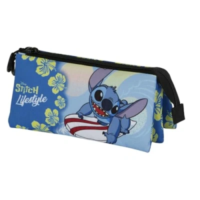 Imagen de Karactermania Disney Lilo and stitch Lifestyle Triple Estuche escolar para niños, Talla: One Size, blue