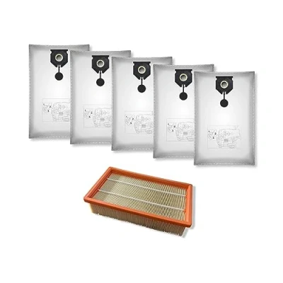 Imagen de M&amp;M Smartek Juego de 5 bolsas aspiradora y filtros planos adecuados para/compatibles con Karcher como 2.889 154.0 NT 30/1 30 L 30L Ap Te L,