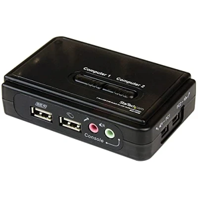 Imagen de StarTech.com Juego Conmutador KVM 2 puertos todo incluido USB Audio y Vídeo VGA 2x A Hembra Mini B HD15 Macho