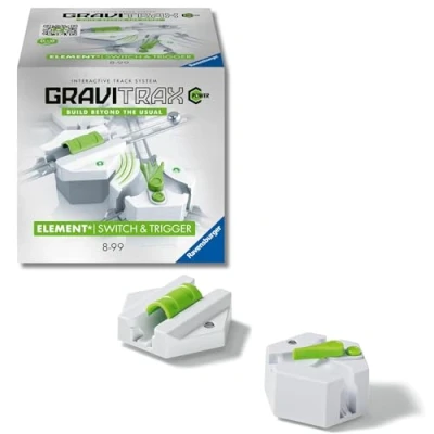 Imagen de Ravensburger GraviTrax Interruptor y Disparador para extensión de Corriente Juego construcción, Color Amarillo, Small (26214)