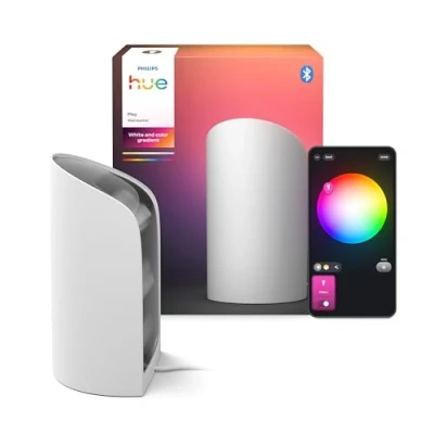 Imagen de Philips Hue Play Bañador de pared inteligente, blanco, luz blanca y color con tecnología ColorCast, compatible Bluetooth, control por voz Alexa, Apple Home Google Assistant, paquete 1