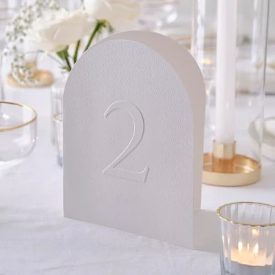 Imagen de Ginger Ray boda con números de mesa pie en relieve, color blanco, paquete 12, (ML 133)
