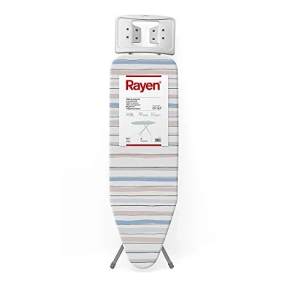 Imagen de Rayen Tabla de planchar Gama Basic con malla metálica Altura regulable Reposa Planchas Medidas: 38 X 120 cm Rayas