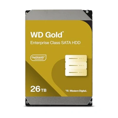 Imagen de Western Digital Disco duro interno WD Gold Enterprise Class SATA de 26 TB, 7200 RPM, 6 Gb/s, caché 512 MB, 3.5 pulgadas, WD261KRYZ