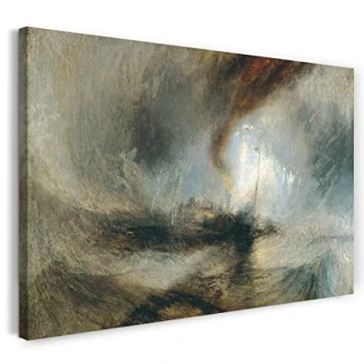 Imagen de Printed Paintings Impresión sobre Lienzo (120x80cm): William Turner Tormenta de Nieve, Barco