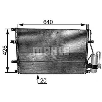 Imagen de MAHLE ORIGINAL AC 227 000S Condensador con secador 11, 12 7,65, 8,5 632, 640 VOLVO: S60 I, XC70 I Cross Country, S80 norauto, oscaro, mister auto