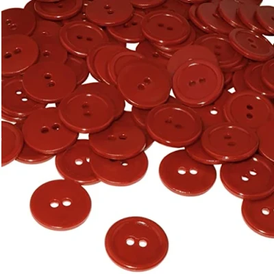 Imagen de AERZETIX C56406 Juego de 50 Botones costura redondos Ø20x2.2mm con 2 agujeros 32L L32 color rojo en plástico diámetro apertura 2mm mercería/ropa/moda