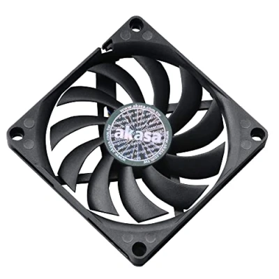 Imagen de Akasa Slimfan Ventilador de Caja PWM PC 80 mm refrigeración 4 Pines x 10,8 Negro Adecuado para HTPC y Sistema Delgado AK FN076