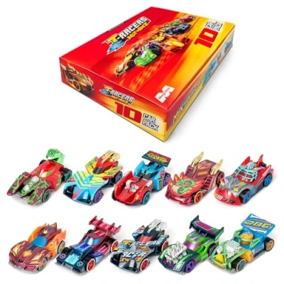 Imagen de T Racers Mix &#039;N RaceColección de 10 Coches coleccionables, Cada Coche Desmontable en Dos Partes con Piezas Intercambiables
