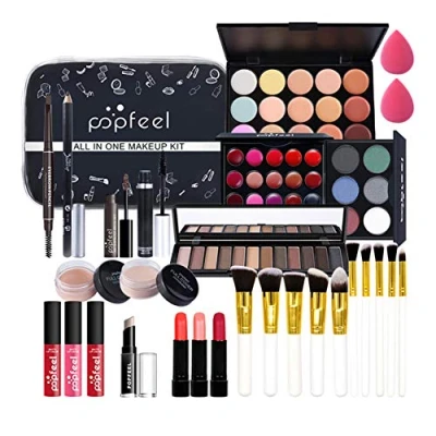 Imagen de CHSEEA set de maquillaje belleza, juego regalo, estuche maquillaje, corrector, sombra ojos, paleta polvos, brillo labios, lápiz labial, para cara, ojos y labios #2