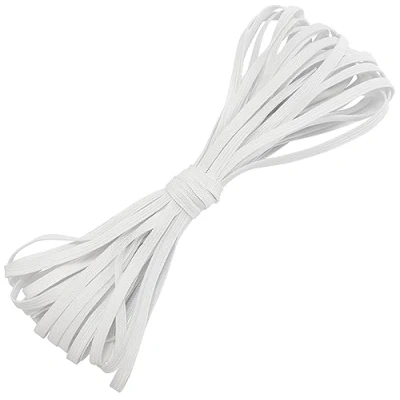 Imagen de AERZETIX C67520 Cinta elástica Plana Trenzada 10 Metros Anchura 6mm en poliéster + látex Color Blanco