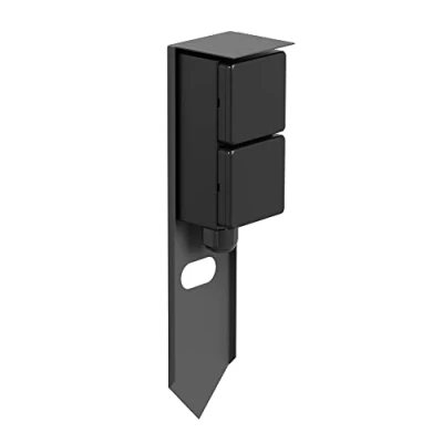 Imagen de ledscom.de Columna de Toma Corriente para jardín PIWI con Espiga Tierra Exterior, IP44, 2 vías, Acero Inoxidable, Antracita, Angular, 30 cm,