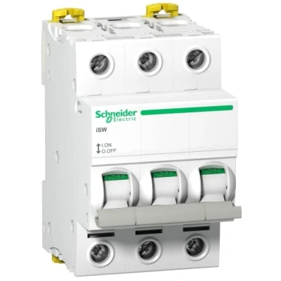 Imagen de Schneider Electric A9S65363 iSW Interruptor en Carga, 3P, 63A, 240V, 73mm x 54mm 85mm, Blanco