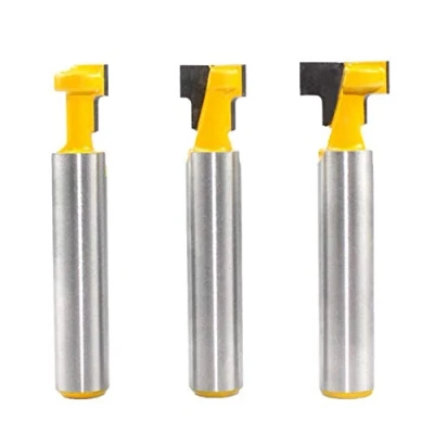 Imagen de 3 Piezas T Ranura Cortador,Resa De en Router Cutter,T Slot Carburo Cementado Carpintería Cortador Cnc Bit, Ranurado con Mango de,Para Cortar Carpintería,8.00mm Shank