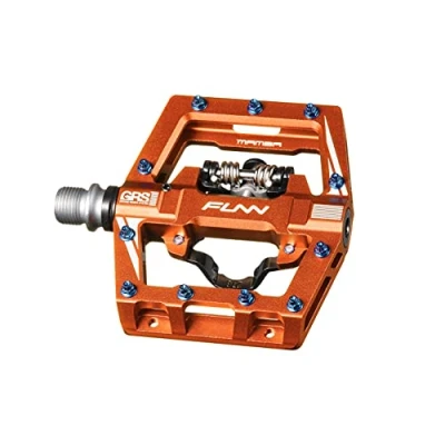Imagen de Funn Mamba S Pedales MTB con Calas, de Bicicleta Montaña Clip un Solo Lado, Compatibles Calas SPD, Eje Cromo Molibdeno 9/16 Pulgadas (Naranja)
