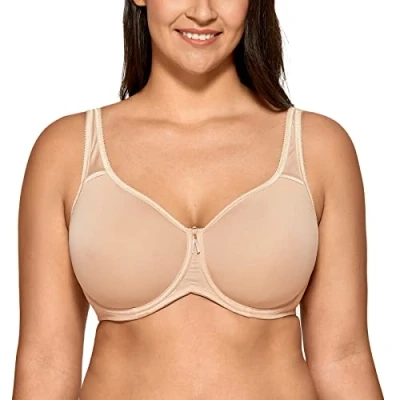 Imagen de DELIMIRA Sujetador con Aros Cobertura Completa Sin Costuras para Mujer Beige 100D