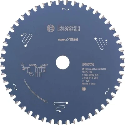 Imagen de Bosch 2 608 643 055 Hoja de sierra circular Expert for Steel (184 x 20 2,0 mm, 48)