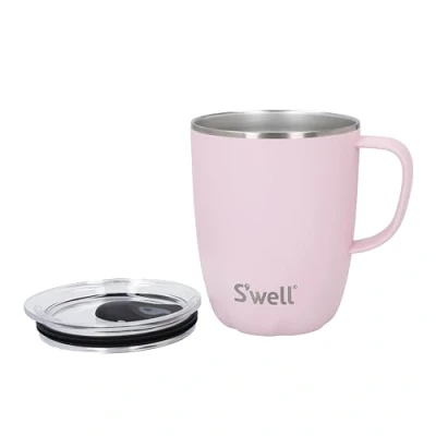 Imagen de S&#039;well Taza con asa, Topacio rosa, 350ml. de viaje acero inoxidable aislamiento al vacío y tapa deslizante apta para lavavajillas.