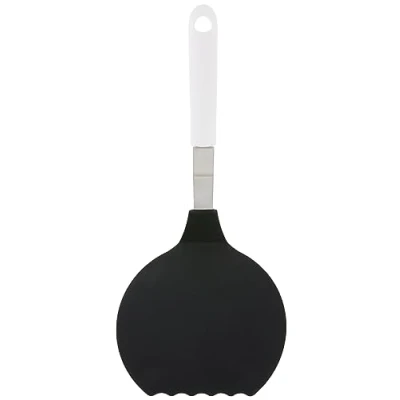 Imagen de Fackelmann 23015 Omelette Espátula 34,5 cm Arcada Lina crepes con asa, tortitas función notebook recubierta de plástico para ollas y sartenes (Color: Blanco/Plata/Negro), 1 pieza