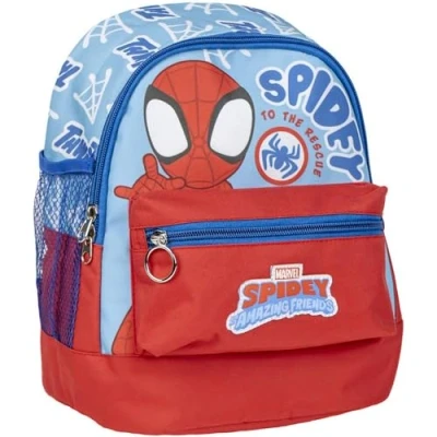 Imagen de Mochila Estilo Trekking de Spidey Color Azul y Rojo 23x27x15 cm Fabricada con Poliéster Varios Bolsillos Cinturón Asas Ajustables Producto Original Diseñado en España