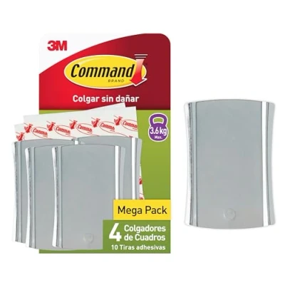 Imagen de Command Clavo Adhesivo Universal Grande 4 Clavos, 10 Tiras Adhesivas Para Colgar Cuadros que Necesitan Tornillo Sin Agujerear o Dañar la Pared Hasta 3,6 Kg