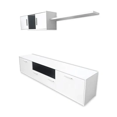 Imagen de Mattfy Mueble de Salón Moderno, Módulos Comedor, Modelo Ilsa, Madera, Blanco Grafito, Grande