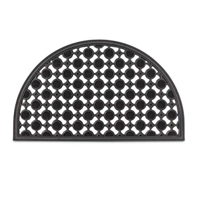 Imagen de Relaxdays Felpudo Semicircular Decorativo para Entrada, 0.5 X 75 45 Cm, Caucho/Goma, Antideslizante, Negro