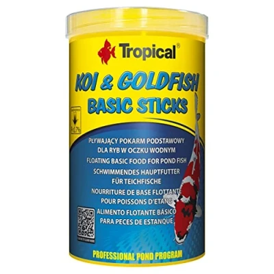 Imagen de KOI&amp;Goldfish Basic Sticks 1000ml / 80g Alimento Flotante básico para Peces de Estanque
