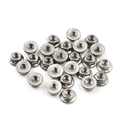 Imagen de M8 Tuerca de brida bloqueo hexagonal acero inoxidable 304 (paquete 25)