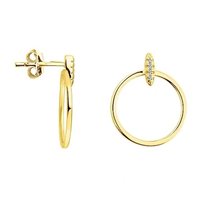 Imagen de SOFIA MILANI Pendientes para Mujeres en Plata de Ley 925 Chapados Oro y con Circonitas Pendiente Botón Barra Circular E2023