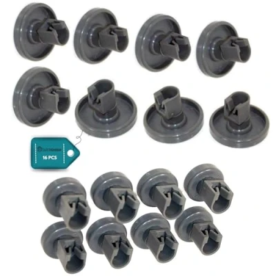 Imagen de ELECTROHOGAR Ruedecillas Lavavajillas Juego Universal Completo de Ruedas para Cestos Superior e Inferior Compatible con Zanussi, AEG, Electrolux...