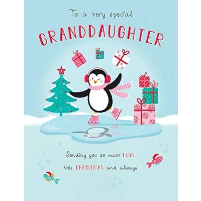 Imagen de Piccadilly Greetings Tarjeta de Navidad con personajes para nieta, 20 x 15 cm