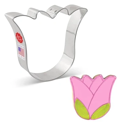 Imagen de Ann Clark Cookie Cutters Cortador de galletas fantasma adorable/tulipán/campanilla 8,9 cm Acero fabricado en EE. UU.