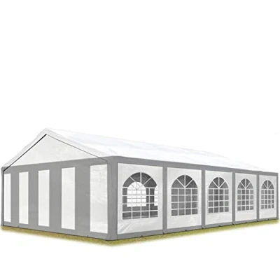 Imagen de TOOLPORT Carpa de Fiesta 5x10 m para Fiestas Lona PE 450 N jardín Gris Blanc Impermeable