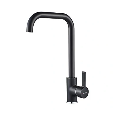 Imagen de Ibergrif M22105B Grifo de Cocina con Caño Alto, para Fregadero Giratorio 360 , Cold Start, Ahorro Energía, Negro