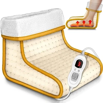 Imagen de sinnlein Calientapiés Bota Calefactora con 6 Niveles de Temperatura Calefacción Eléctrica para Pies Calienta Desconexión Automática Protección contra Sobrecalentamiento (Beige)