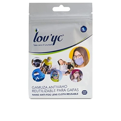 Imagen de Lovyc LOV YC Gamuza ANTIVAHO Reutilizable para Gafas 1 U, 200 usos, Estándar, Único