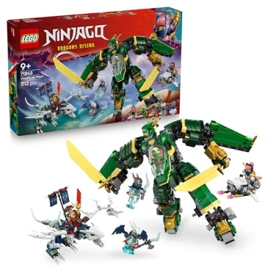 Imagen de LEGO Ninjago 2 en 1 Meca Reactor de Lloyd Figura Articulada Transformable Avión 5 Minifiguras Inc. Sora y Moto Dragón Juguete Regalo para Niños 9+ Años 71845